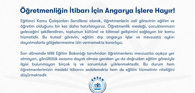 eksen-slider-Öğretmenliğin İtibarı İçin Angarya İşlere Hayır eksen-slider-Öğretmenliğin İtibarı İçin Angarya İşlere Hayır